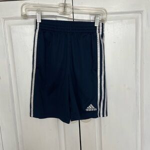 Adidas Blue Athletic Shorts with White Stripes